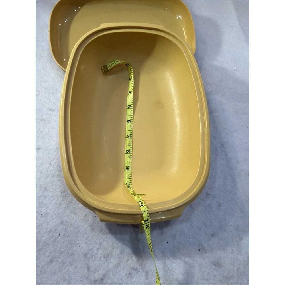 Vintage 1970's 2 Pc‎ Tupperware Harvest Gold Microwave Steamer USA 1